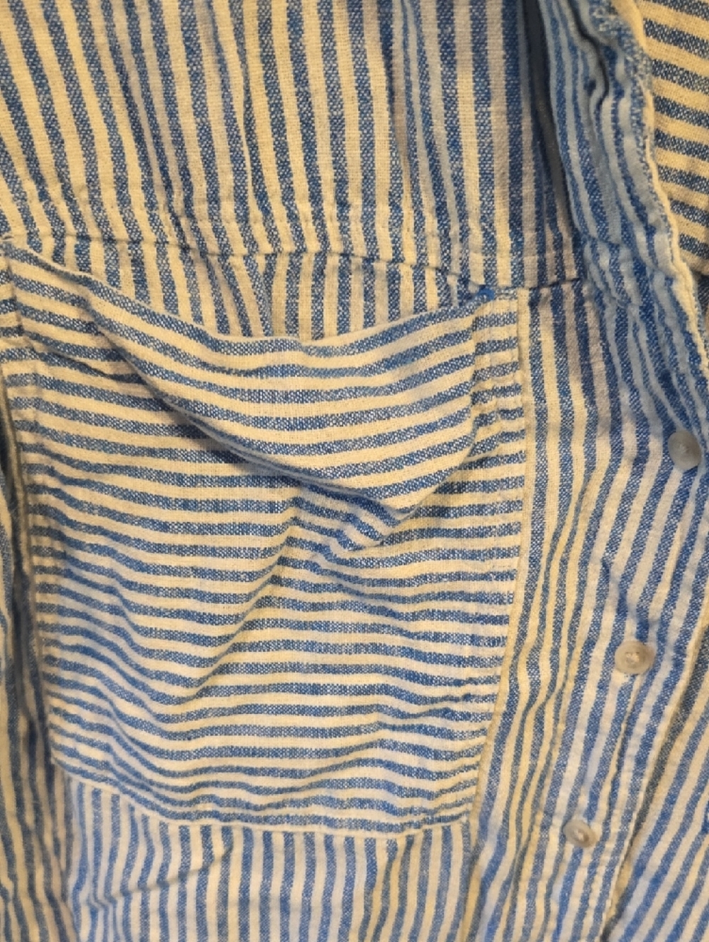 Universal Thread blue and white striped shirt with button-front - Picture 3 of 4